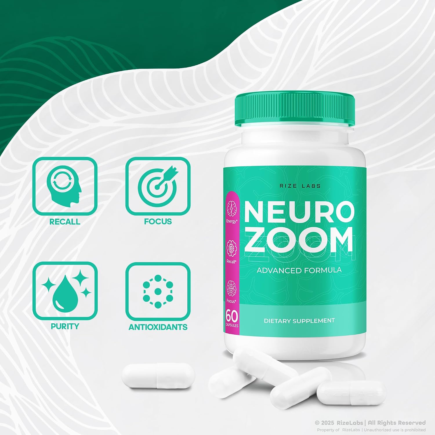 Neuro Zoom (3 Pack) - Suplemento Orgánico para la Memoria y Concentración, 180 Cápsulas