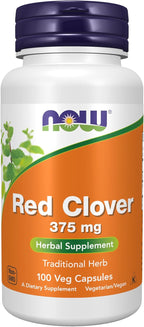NOW Foods Trébol Rojo (Trifolium pratense) 375 mg, 100 Cápsulas Vegetales