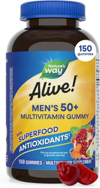 Nature's Way Alive! Multivitamínico en Gominolas para Hombres Mayores de 50 Años, 150 Gominolas
