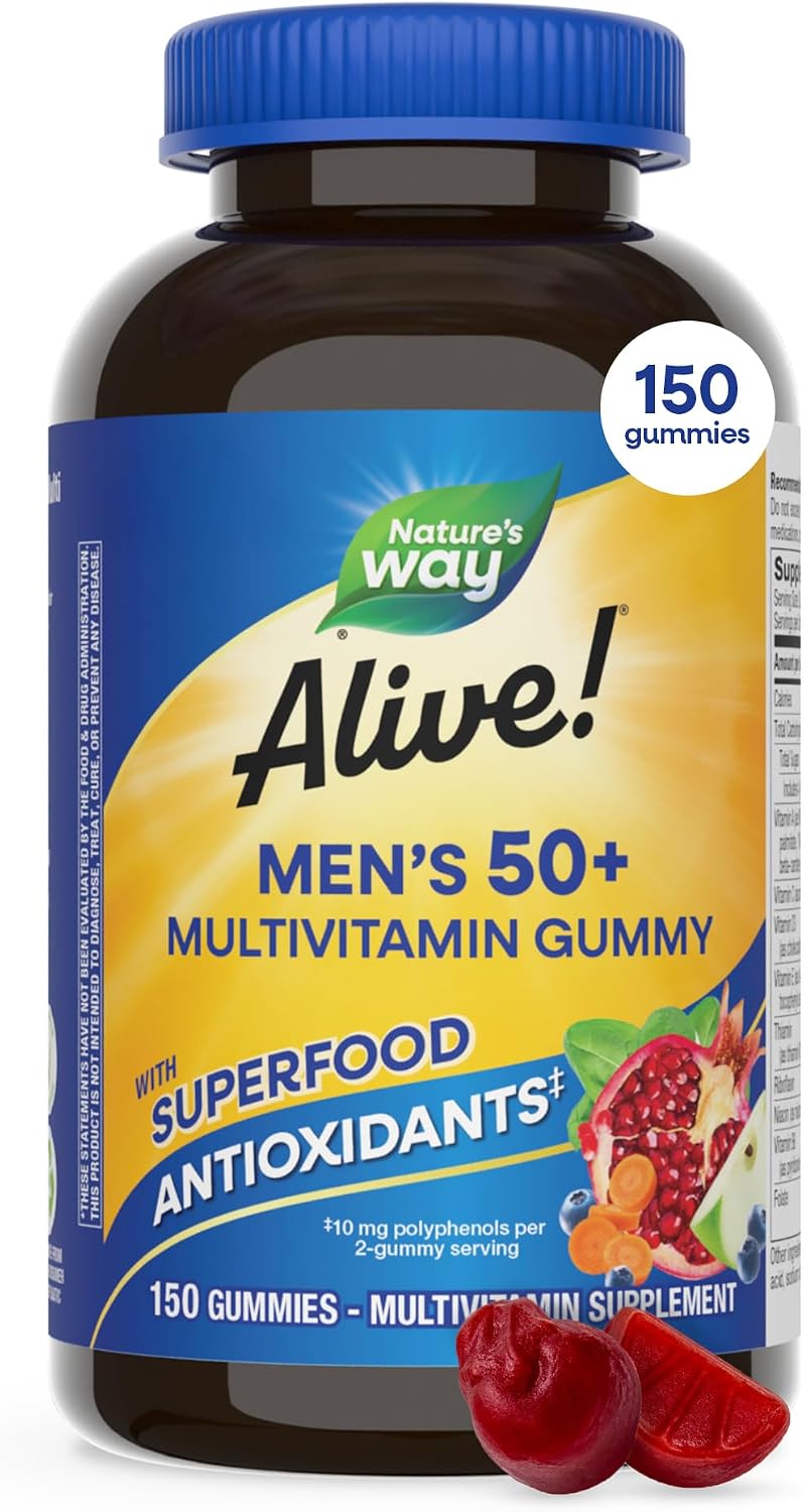 Nature's Way Alive! Multivitamínico en Gominolas para Hombres Mayores de 50 Años, 150 Gominolas