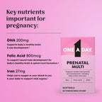 One A Day Vitaminas Prenatales - Ácido Fólico, Hierro y DHA - 30 Cápsulas