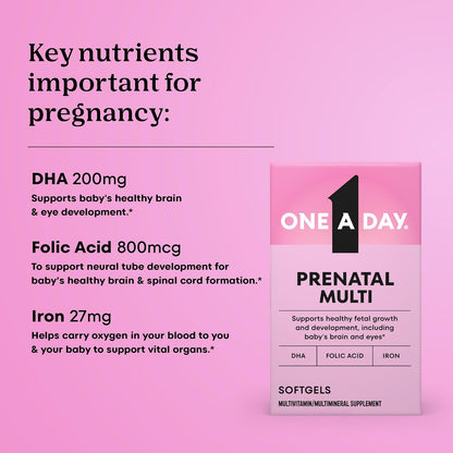 One A Day Vitaminas Prenatales - Ácido – Hierro (27 mg): contribuye a la formación de glóbulos rojos y al – Image 2