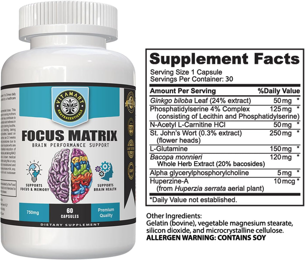 Focus Matrix – Suplemento para la Salud Cerebral, Memoria y Concentración
