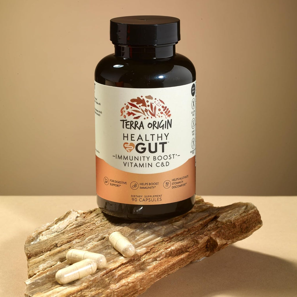 TERRA ORIGIN Healthy Gut Cápsulas para la Salud Intestinal con Refuerzo Inmunitario - 90 Cápsulas
