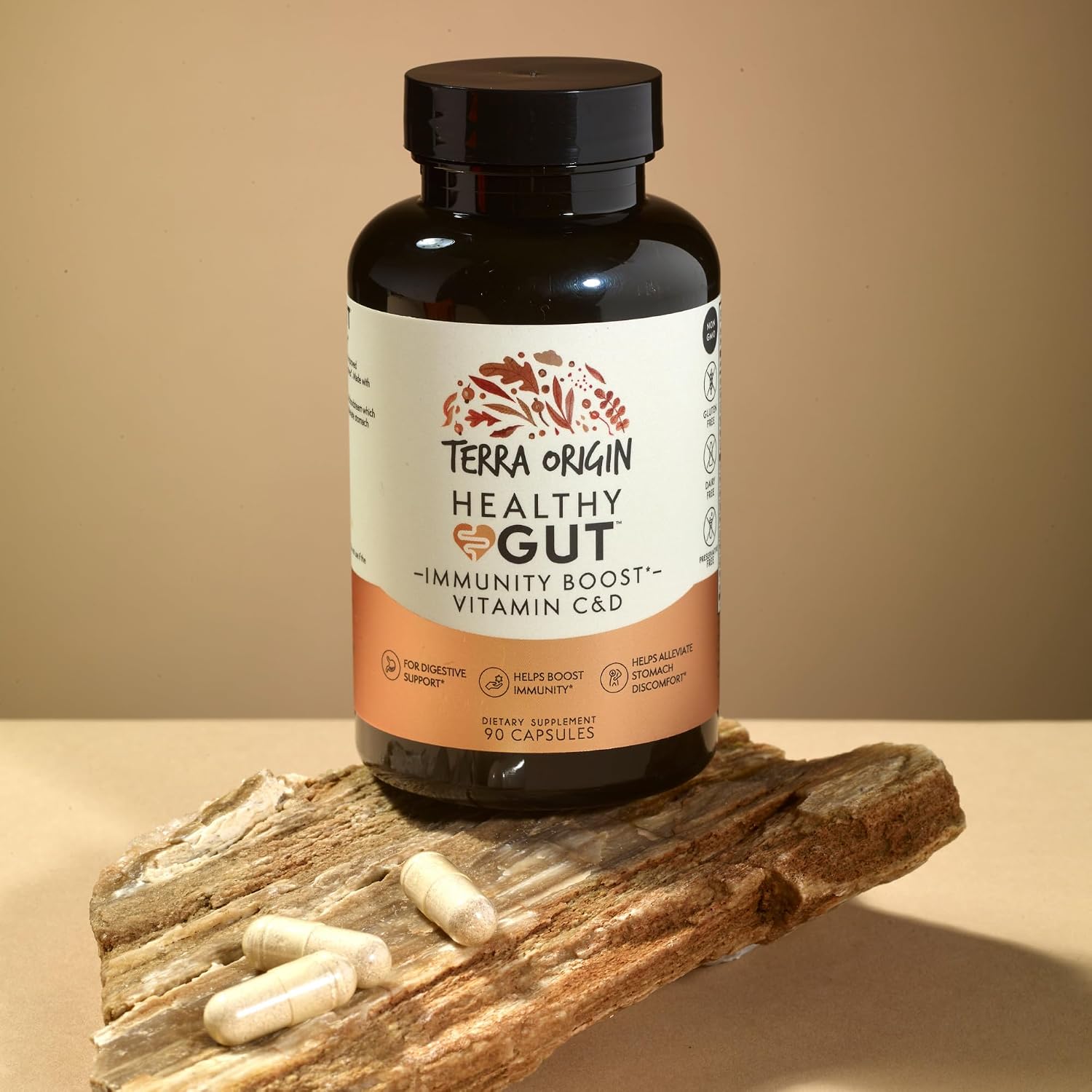 TERRA ORIGIN Healthy Gut Cápsulas para la Salud Intestinal con Refuerzo Inmunitario - 90 Cápsulas