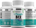 HAYAT Vitamina B12 1000 mcg – Suplemento Vegano para el Metabolismo Energético (60 Comprimidos)