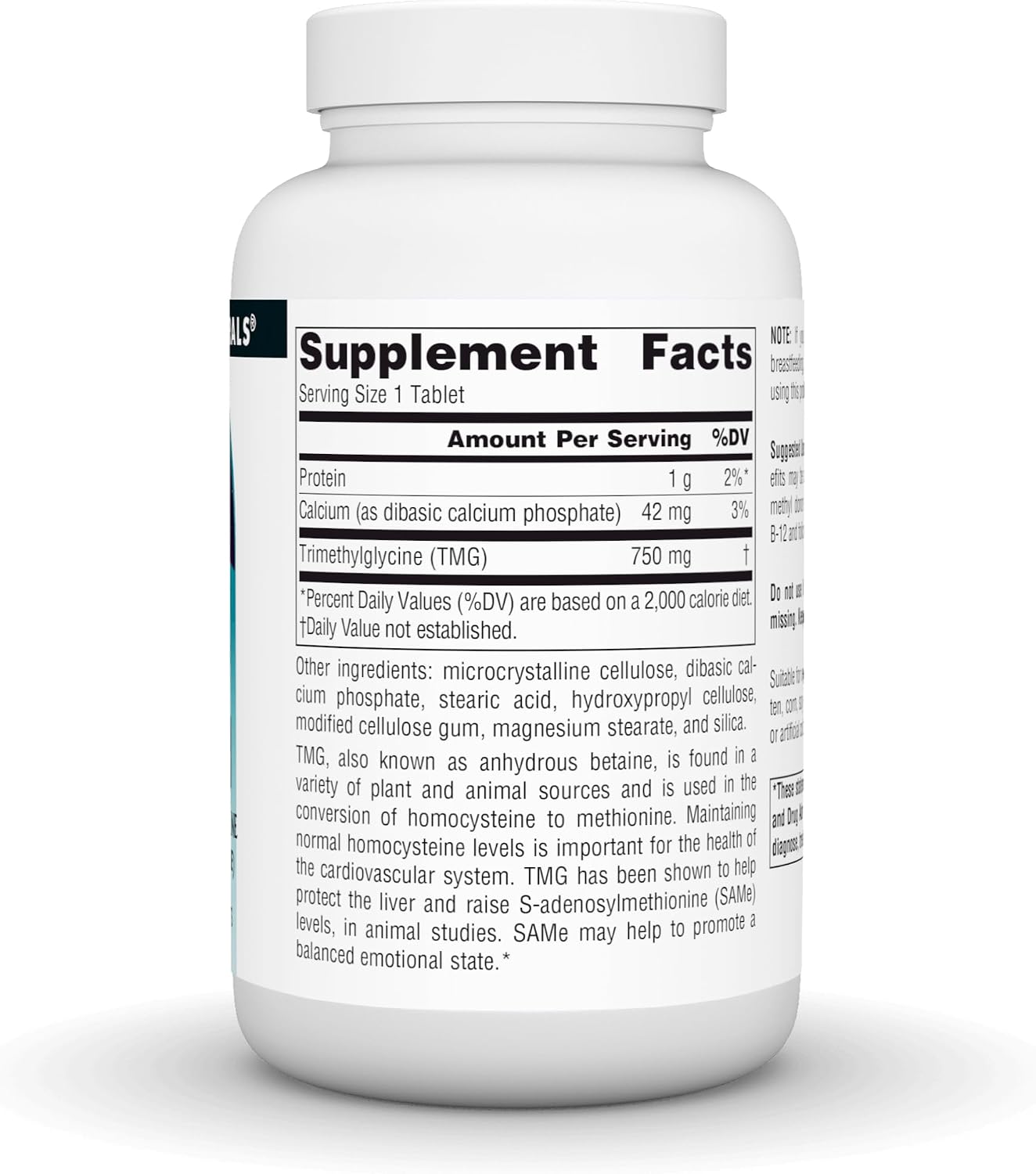 Source Naturals TMG (Trimetilglicina) - 750 mg - 120 Comprimidos Vegetarianos