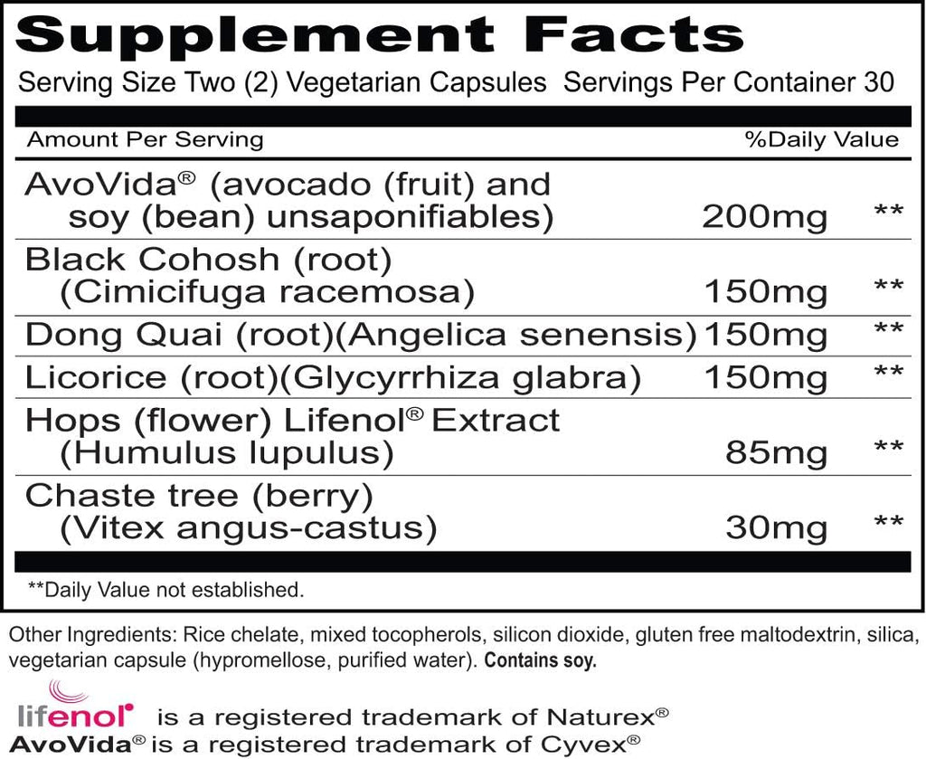 Priority One Vitamins Estro Flash 60 Cápsulas Vegetarianas - Diseñado para Apoyar un Sistema Endocrino Femenino Saludable en Mujeres Maduras