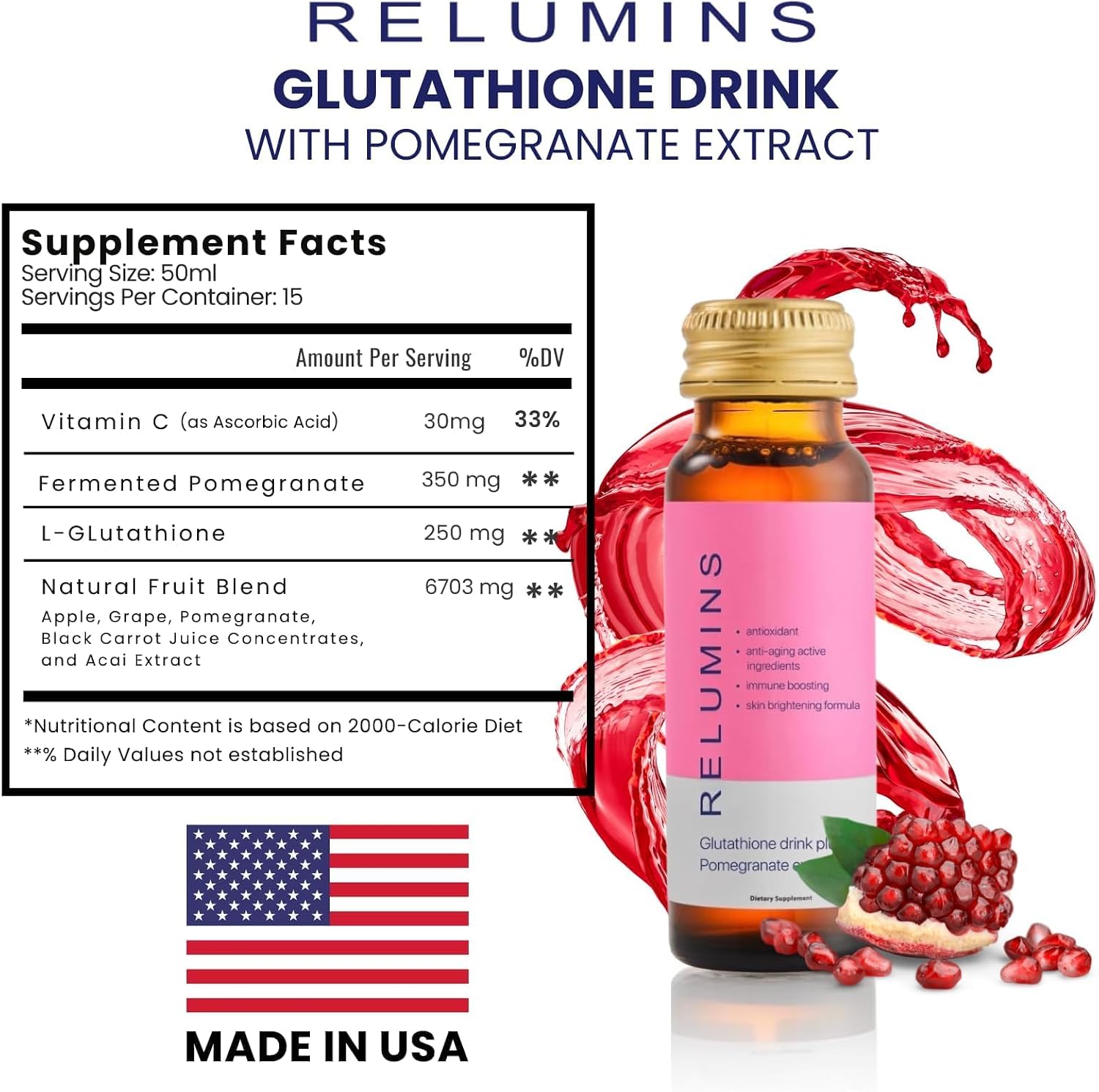 Relumins Advance Rejuvenating Collagen & Glutathione Beauty Drink Pack – Sabores Manzana y Granada