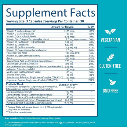 GOBIOTIX Multivitamínico con Probióticos y Enzimas Digestivas - 25 mil millones de UFC - Salud Digestiva - 90 Cápsulas – Image 6