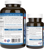 Carlson MCT y Omega-3 con Aceite de Coco Virgen Orgánico, EPA y DHA, 120+30 Cápsulas Blandas