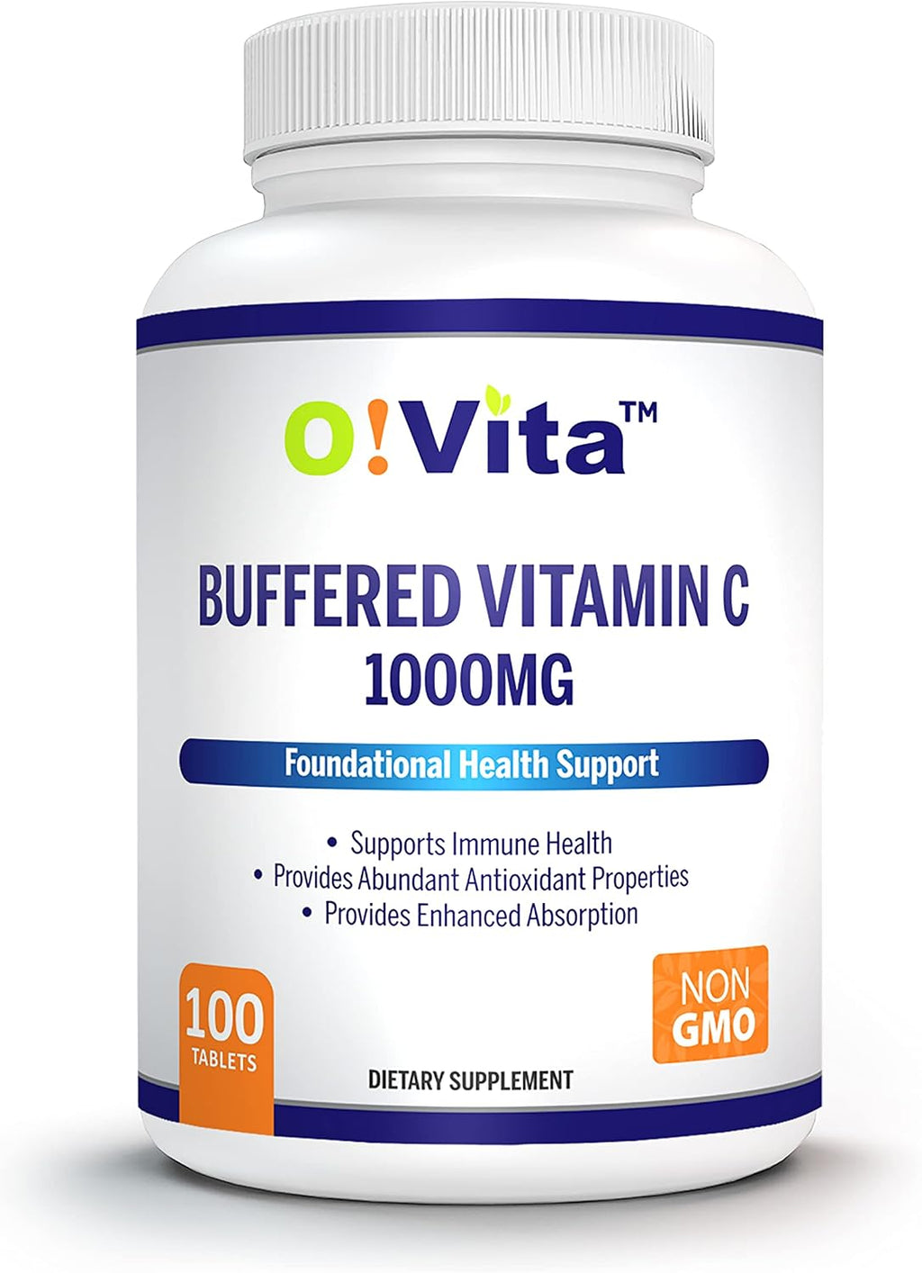O!VITA Vitamina C Tamponada 1000mg | 100 Comprimidos No-GMO