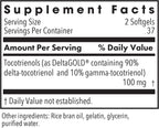 Allergy Research Group Delta-Fraction Tocotrienols - Suplemento de Vitamina E, 50 mg, Anato, Gamma, solo tocotrienoles, sin tocoferoles, hipoalergénico, 75 cápsulas blandas