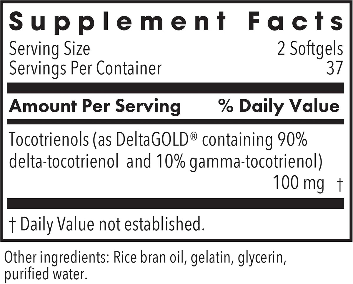 Allergy Research Group Delta-Fraction Tocotrienols - Suplemento de Vitamina E, 50 mg, Anato, Gamma, solo tocotrienoles, sin – Image 2