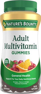 Nature's Bounty Gomitas Multivitamínicas para Adultos, Sabor naranja, cereza y uva, 75 gomitas