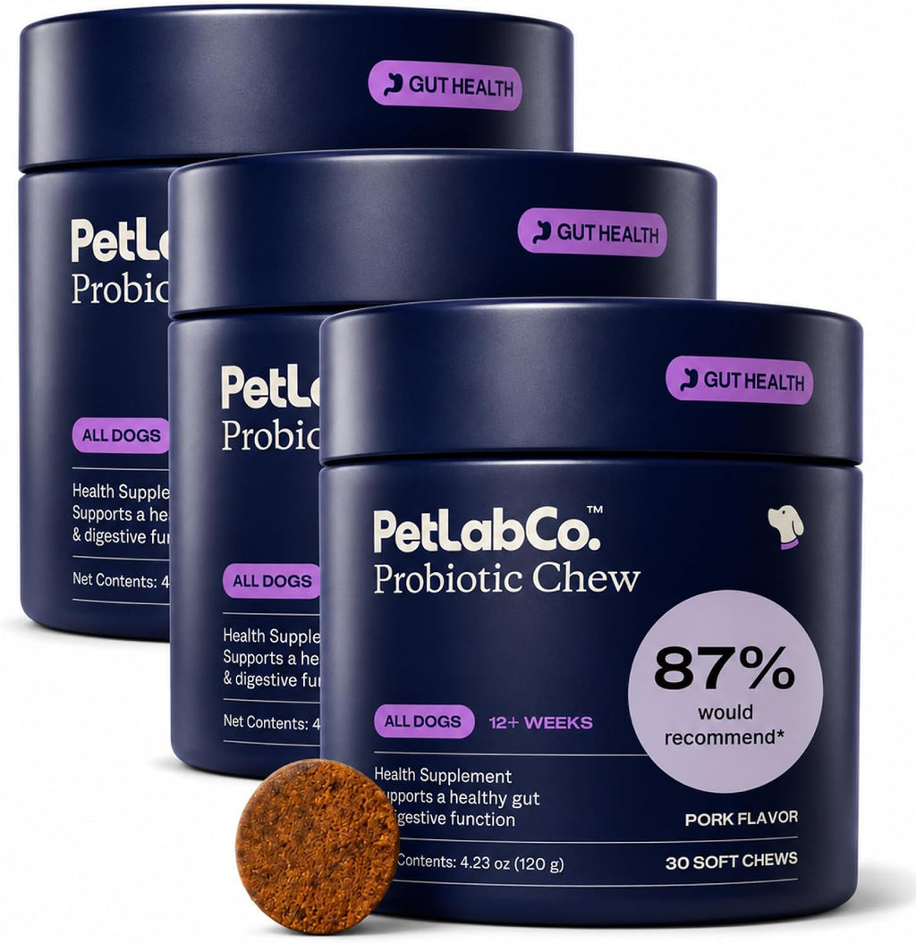 PetLab Co. Probióticos para Perros - Sabor a Cerdo - 30 Masticables Blandos (Pack de 3)