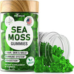 BioVit Sea Moss Gummies - Gominolas de Sea Moss Silvestre con Bladderwrack y Burdock - 60 Gominolas Veganas