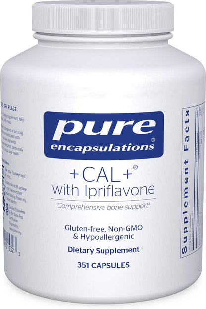 Pure Encapsulations +Cal+ con Ipriflavona | Complemento mineral, vitamínico y herbal para la salud ósea | 351 cápsulas – Image 1
