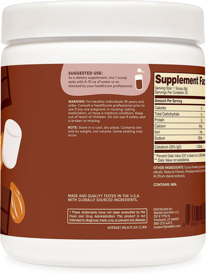 Wellah Colostrum Sabor Rocky Road (50 Dosis) - Endulzado con Stevia, 3g de Calostro por Dosis, Complemento Alimenticio – Image 3