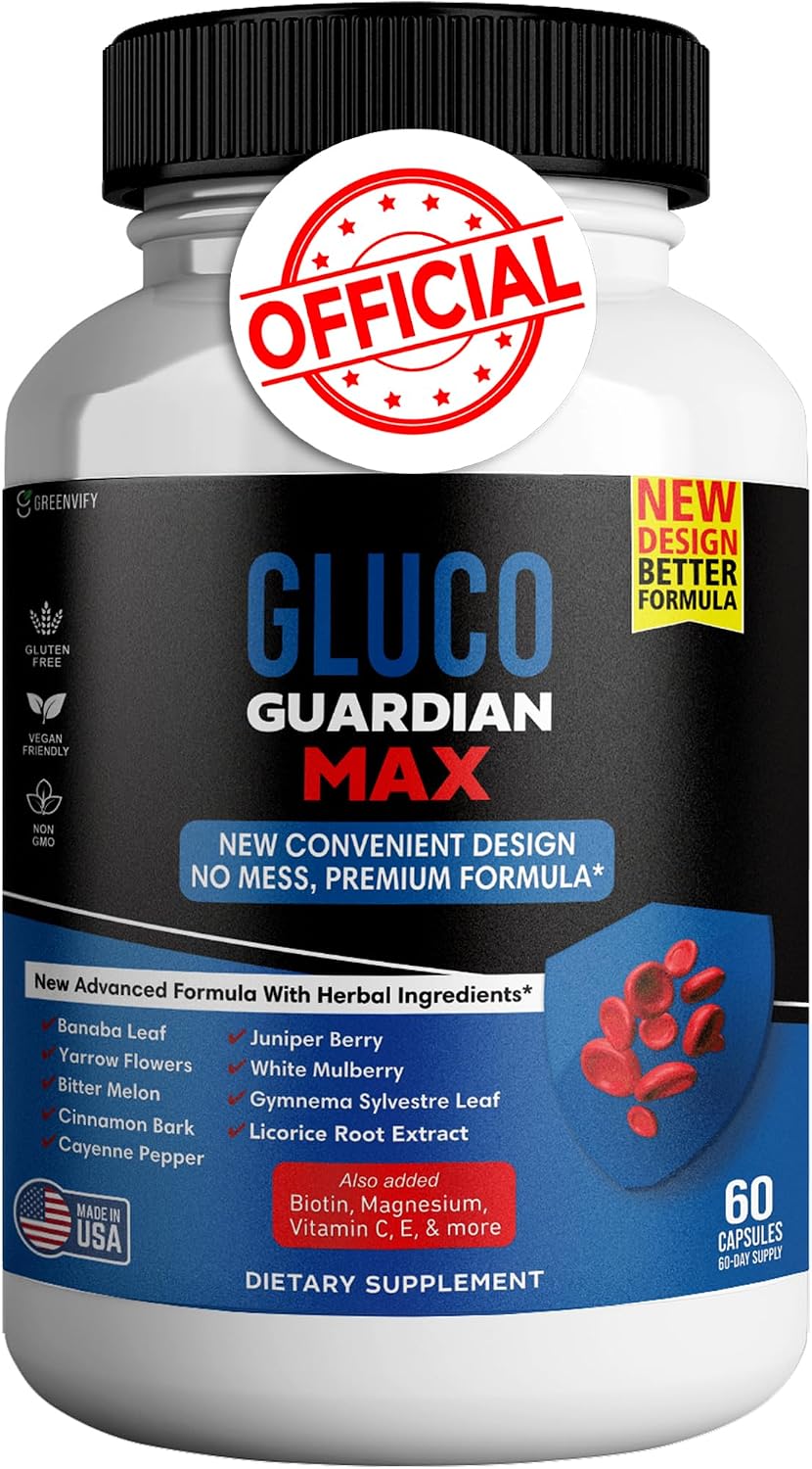 Gluco Guardian Max Advanced Wellness Support – Cápsulas con vitaminas, minerales y extractos herbales – 60 cápsulas