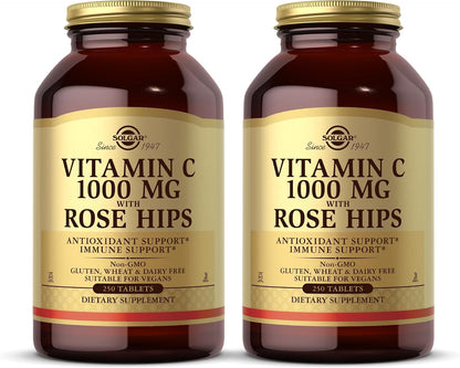 Solgar Vitamina C 1000 mg con Escaramujo - Pack de 2 (500 Comprimidos) – Image 1