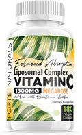 Forte Naturals Vitamina C Liposomal 1500mg con Lecitina de Girasol - 180 Cápsulas Veganas