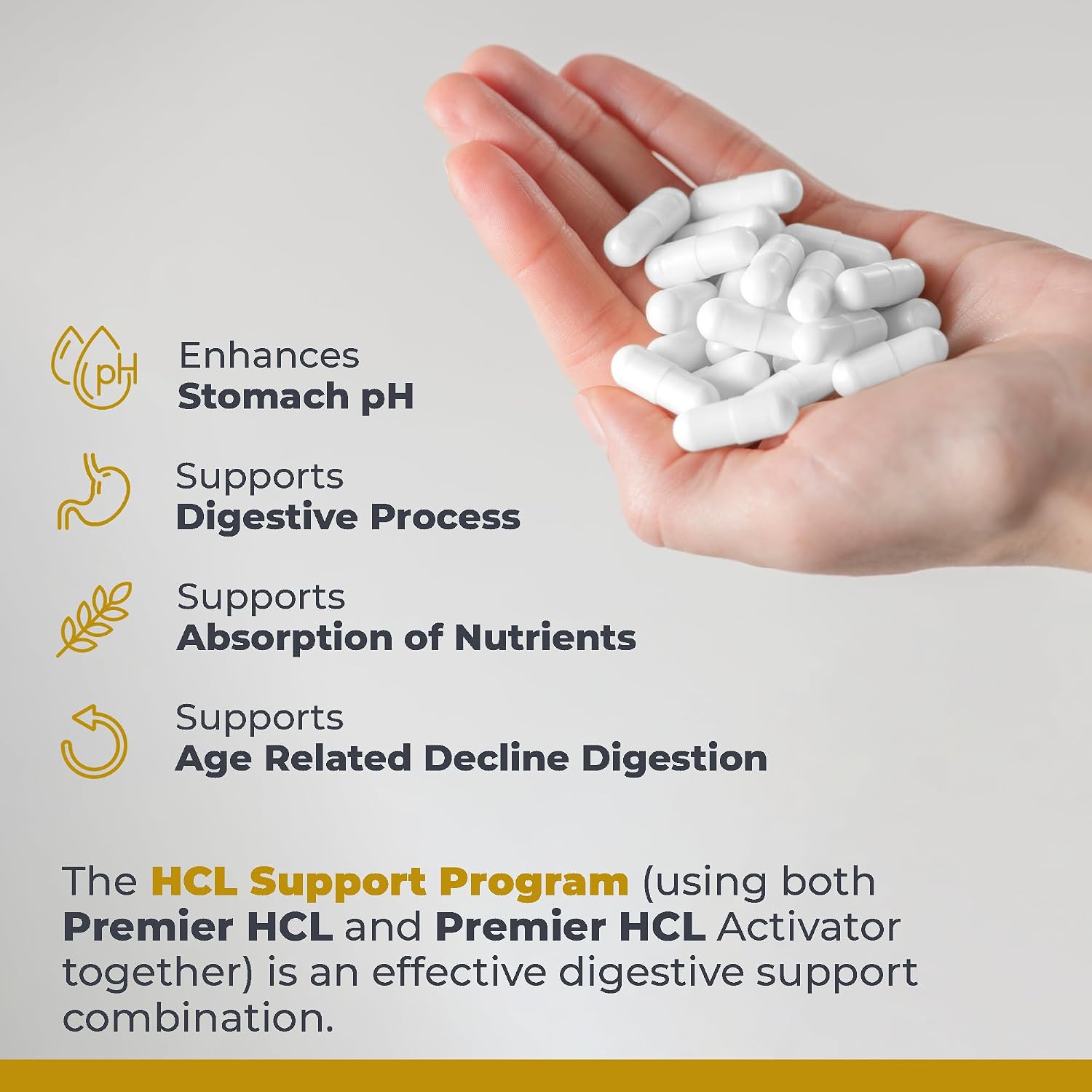 Premier Research Labs Premier HCL Activator - Suplemento de Enzimas Digestivas con Pepsina y Hierbas - 90 Cápsulas Vegetarianas