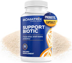 BioMatrix Saccharomyces boulardii Probiótico con L. paracasei, L. rhamnosus, Bifidobacterium, Acidophilus – Complemento Prebiótico – Estable a Temperatura, 30-60 Días