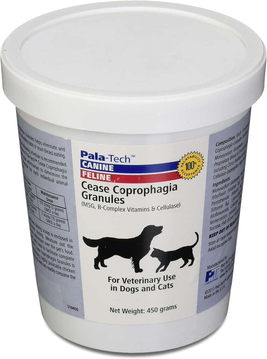 Pala-Tech Cease Coprophagia Granules - Stool Eating Deterrent for Dogs - 450 g