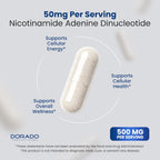Dorado Nutrition NAD+ 500mg - 30 Cápsulas Veganas