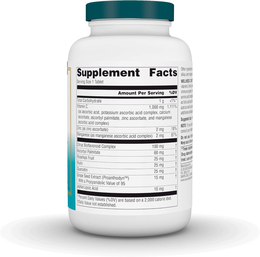 Source Naturals Wellness C-1000, 1000 mg - 200 Comprimidos