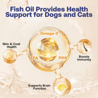 HEAPETS Aceite de Salmón Salvaje de Alaska para Perros y Gatos - 473 ml - Suplemento de Omega 3 con EPA y DHA