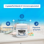 Probióticos para Perros y Gatos - Polvo Prebiótico y de Enzimas Formulado por Veterinarios para la Salud Digestiva, Intestinal e Inmunitaria - 1600 Dosis (400 g)