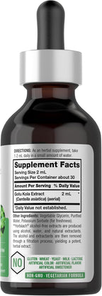 Horbäach Extracto de Gotu Kola - 60 ml - Sin Alcohol - Suplemento Líquido Concentrado - Vegetariano, No-GMO, Sin Gluten