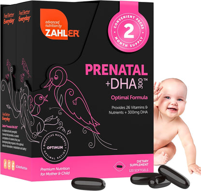 Zahler Prenatal +DHA 300 - Vitaminas – Folato metilado (1000 mcg): Forma activa del ácido fólico que contribuye – Image 10