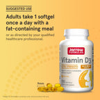 Jarrow Formulas Vitamina D3 62.5 mcg (2,500 UI) - 100 Cápsulas Blandas - Salud Ósea y Apoyo Inmunológico - Sin Gluten