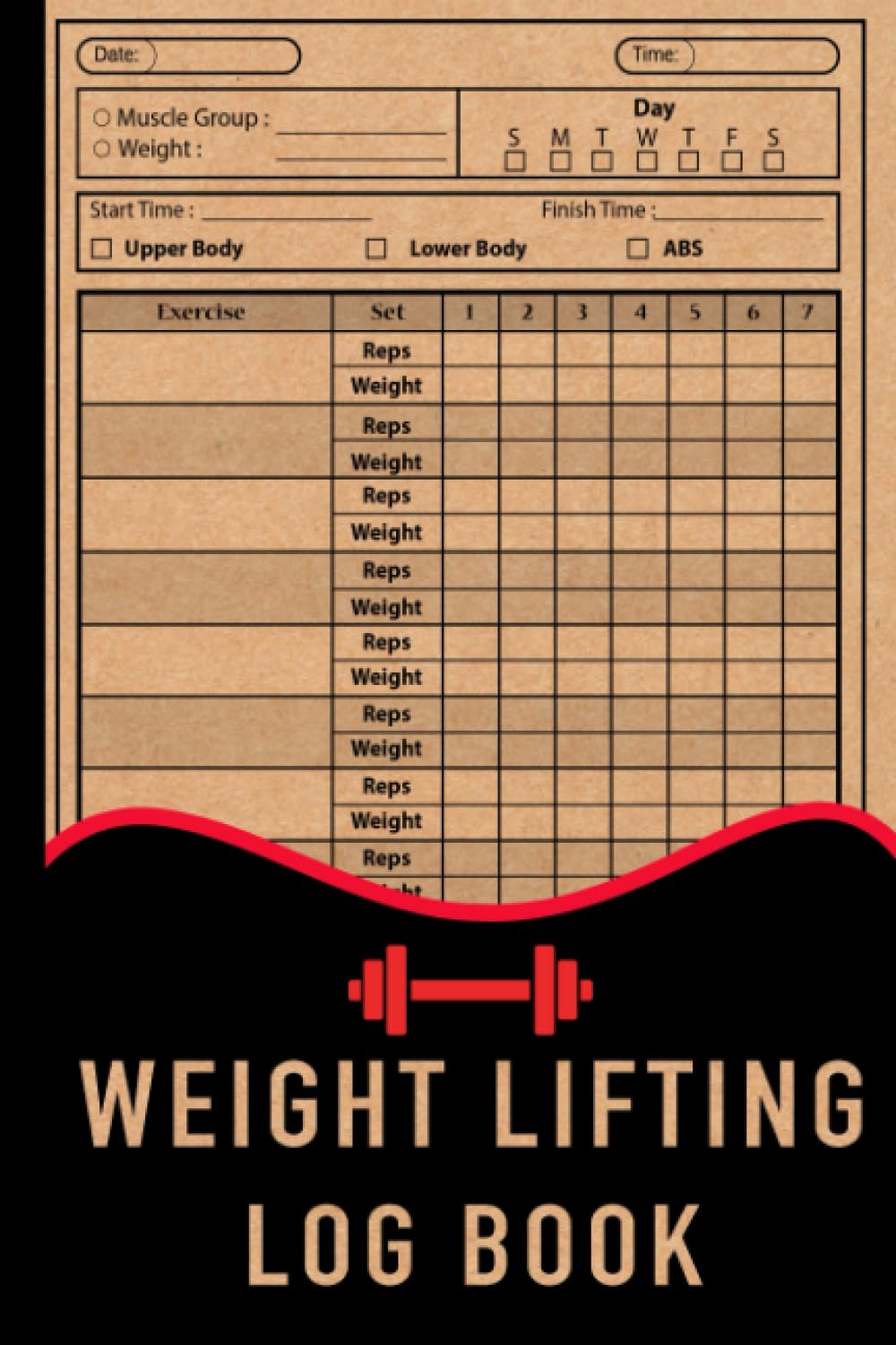 Cuaderno de registro de levantamiento de pesas: Diario de entrenamiento para éxito personal, levantamiento y cardio | 15x23 cm | 120 páginas