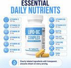 LIPO-BC B-Complex - 2 Bottles of 60 Caplets (120 total)