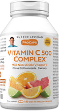 ANDREW LESSMAN Vitamin C 500 Complex 180 Capsules - Non-Acidic Vitamin C with Citrus Bioflavonoids