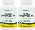 NaturesPlus Mixed Vegetables - 180 Comprimidos, Pack de 2 - con Brócoli, Espinacas, Zanahoria y Col - Sin Gluten - 120 Dosis
