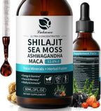 Shilajit Líquido Gotas, Complejo 12 en 1 - Musgo Marino, Ashwagandha, Maca, Ácido Fúlvico, Minerales Traza, Vitaminas Líquidas para Hombres y Mujeres, Energía, Antioxidante, Apoyo Inmunológico, 60ml