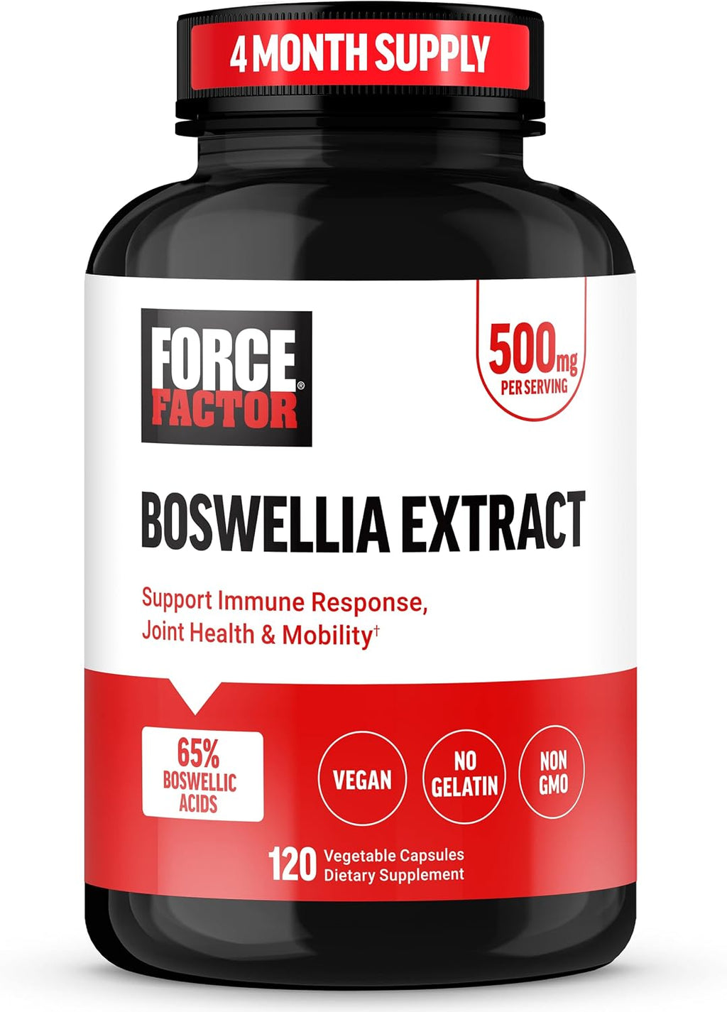 Force Factor Extracto de Boswellia Serrata - 120 Cápsulas - Apoyo Articular e Inmune