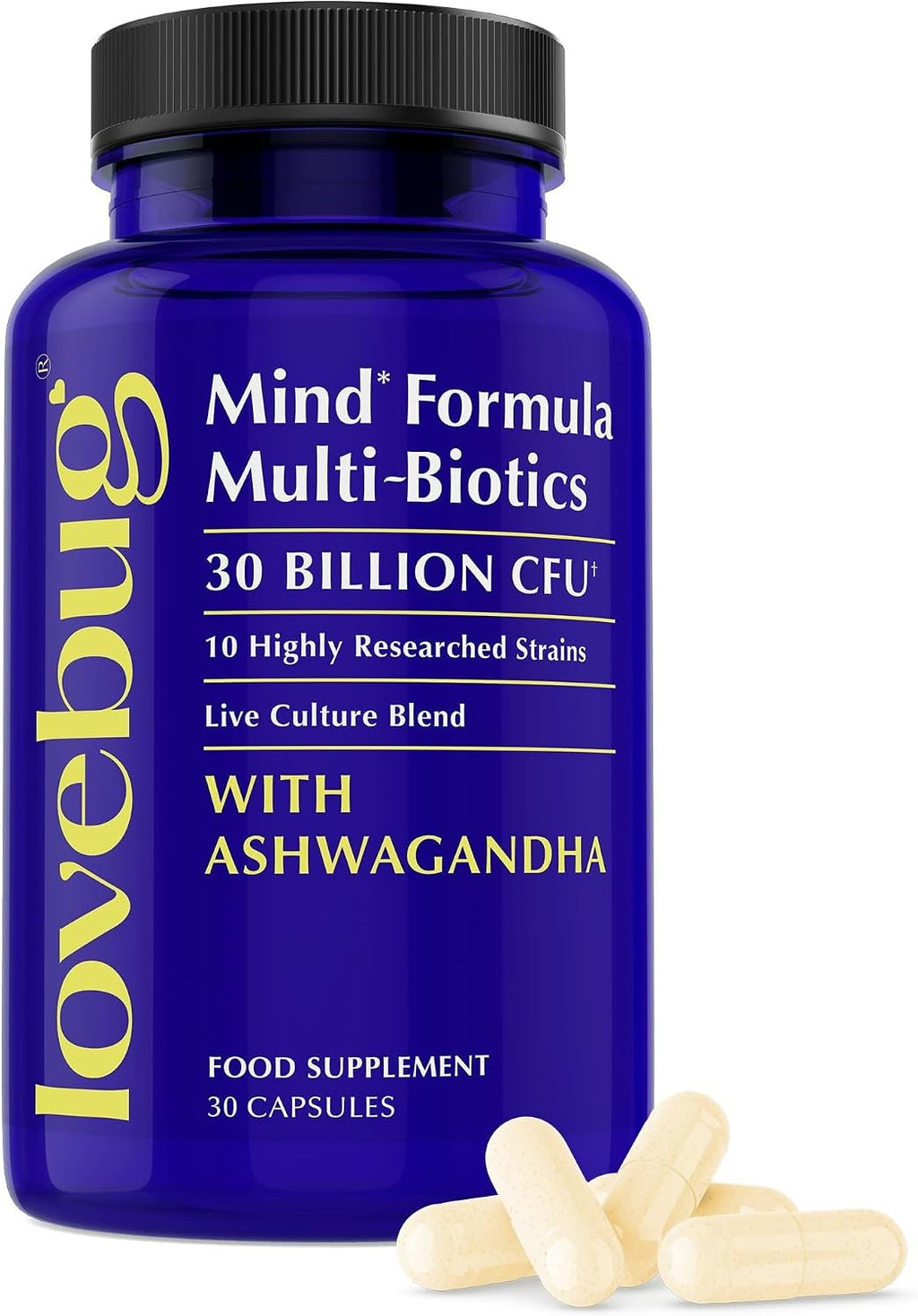 LOVEBUG Complete Mood Probiotic, 30 Cápsulas
