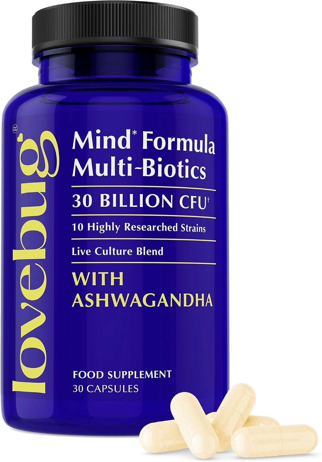LOVEBUG Complete Mood Probiotic, 30 Cápsulas