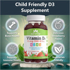 Vitamina D3 Gominolas para Niños - 1000 UI - Sabor Fresa - 120 Gominolas