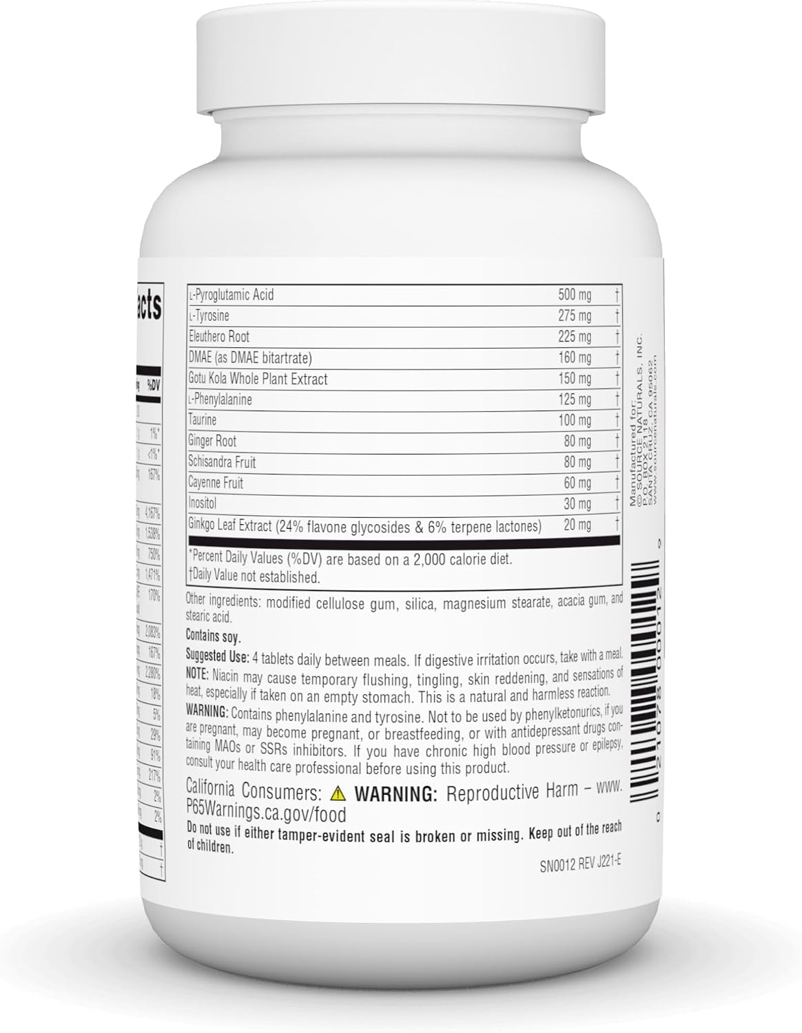 Mental Edge de Source Naturals - Complemento para el Enfoque Mental y la Energía - 60 Comprimidos