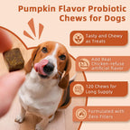 ZEBORA Probióticos para Perros - Masticables de Calabaza para Salud Digestiva e Inmunidad, 120 unidades