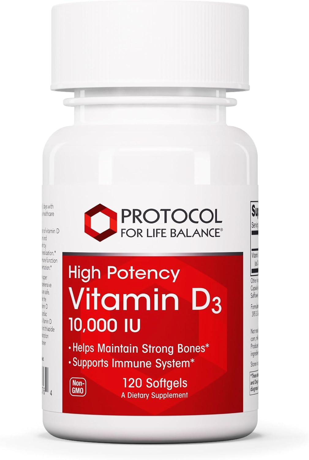 PROTOCOLO PARA EL EQUILIBRIO DE LA VIDA Vitamina D3 10.000 UI – 120 Cápsulas Blandas