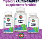 KAL MultiSaurus Multivitamínico Completo para Niños - Multivitamínico infantil con hierro, vitaminas A, C y calcio, sabor a bayas mixtas - 90 comprimidos masticables con forma de dinosaurio