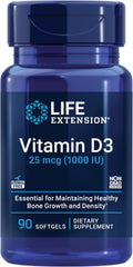 Life Extension Vitamina D3 25 mcg (1000 UI), 90 Cápsulas Blandas